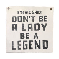 inspirational quote wall tarp cream grommets