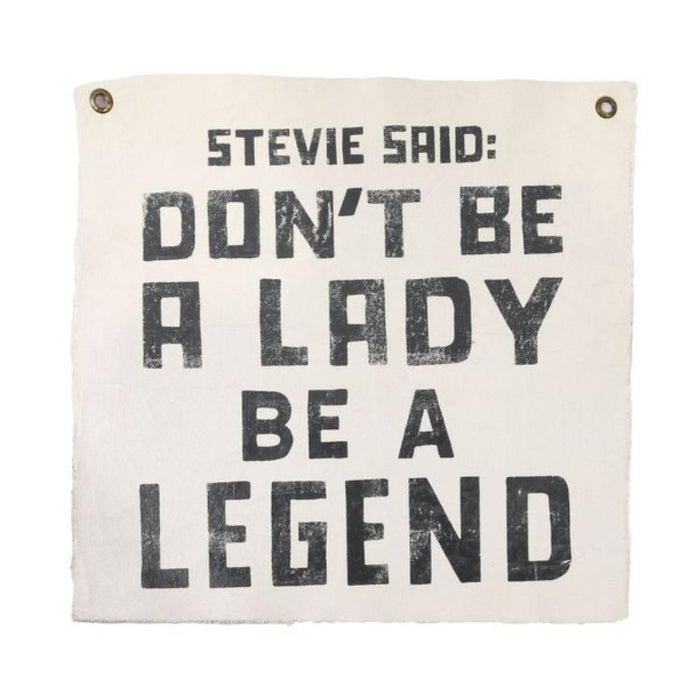 inspirational quote wall tarp cream grommets