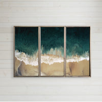 beach artwork triptich three frame art reclaimed wood