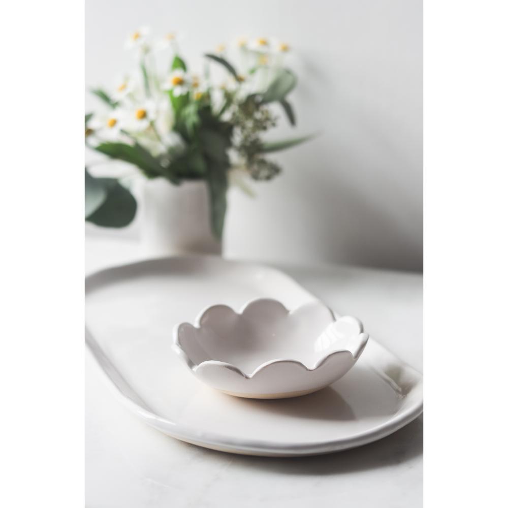 handmade ceramic small round bowl scallop 