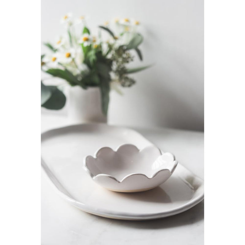 handmade ceramic small round bowl scallop 