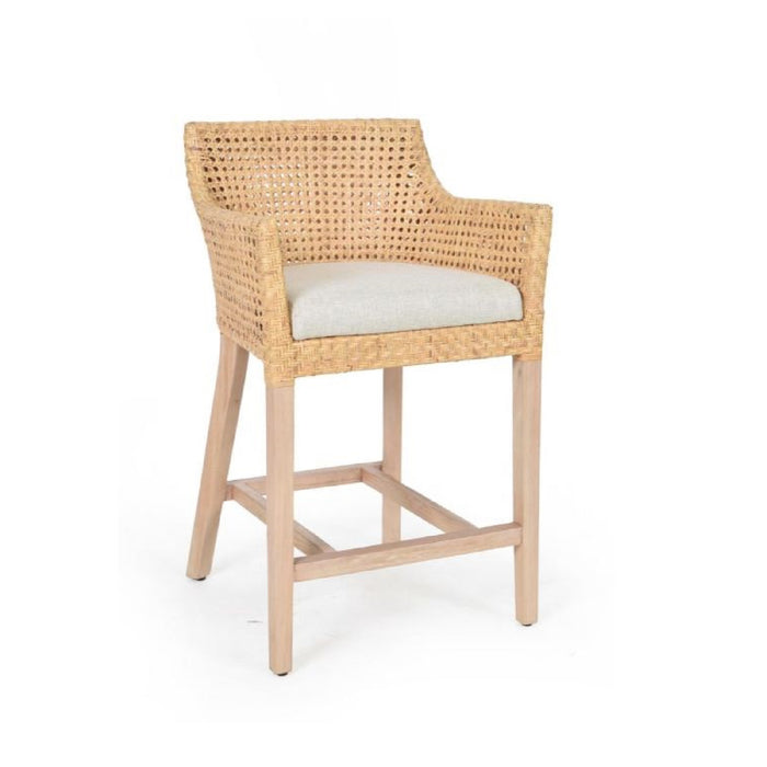 rattan cane back counter stool cushion