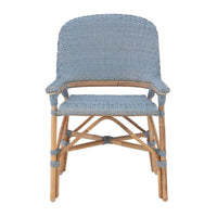 rattan dining arm chair natural blue concave back