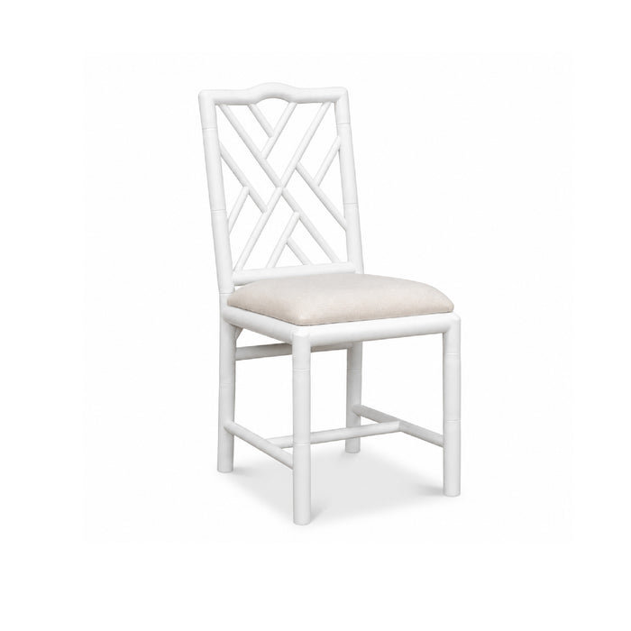 Sarreid, Ltd. Brighton Bamboo White Side Chairs (set of 2) are ideal for small dining nooks and stylish seating.