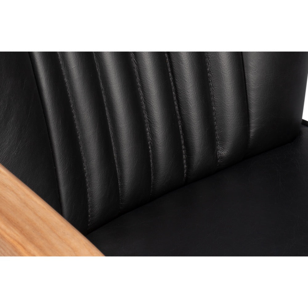 black leather chanel stitching swivel desk chair castors