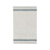 rug pale blue stripes canvas tassel edge