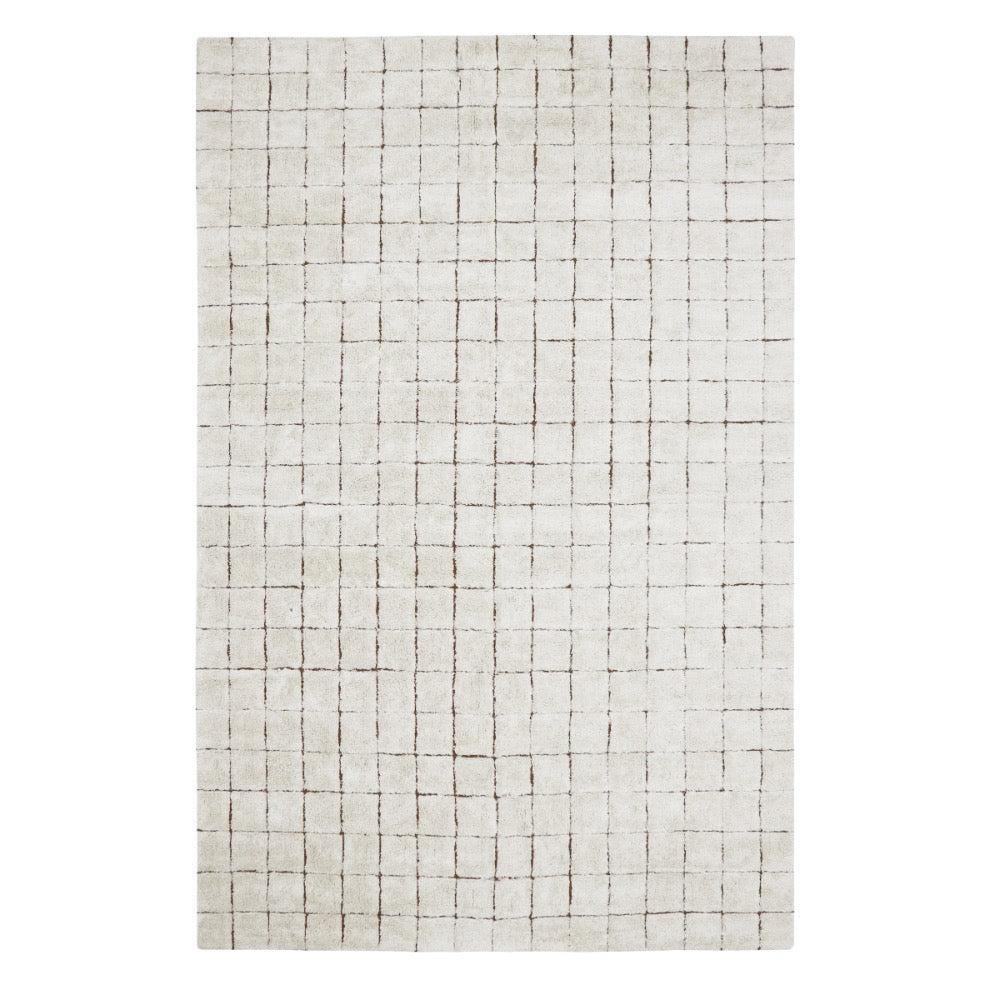 rug mosaic tan neutral toffee cotton rectangular 