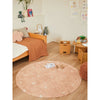 round rug rose neutral dot cotton washable