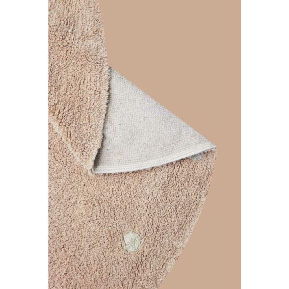 round rug rose neutral dot cotton washable