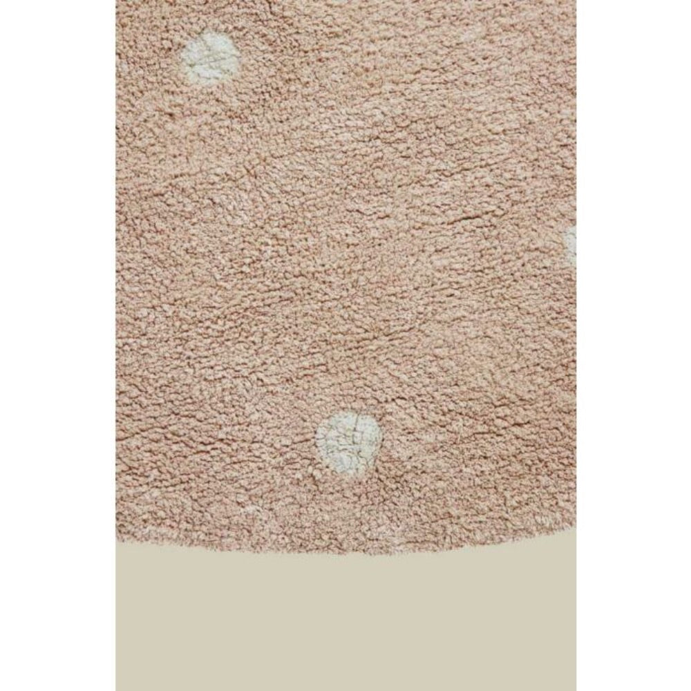 Washable Rug Rose Washable Rug - Round Rose Neutral Dot Cotton – BSEID