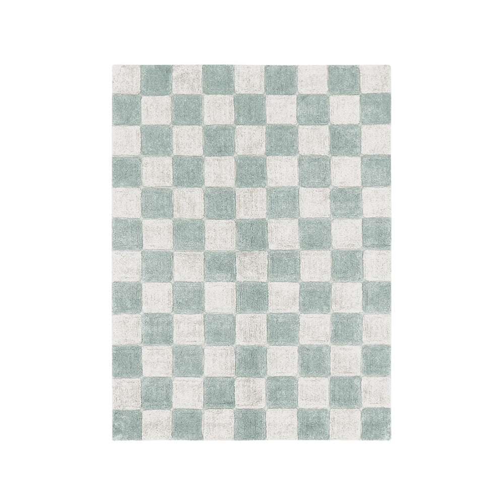 Rug - Cotton Checkerboard Blue Natural Washable – BSEID