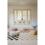 checkerboard rug blue natural