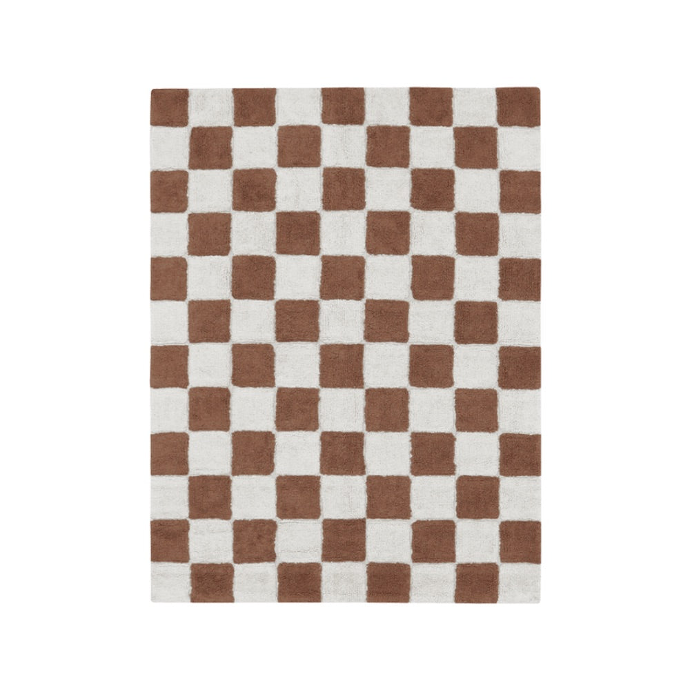 checkerboard rug brown natural