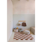 checkerboard rug brown natural