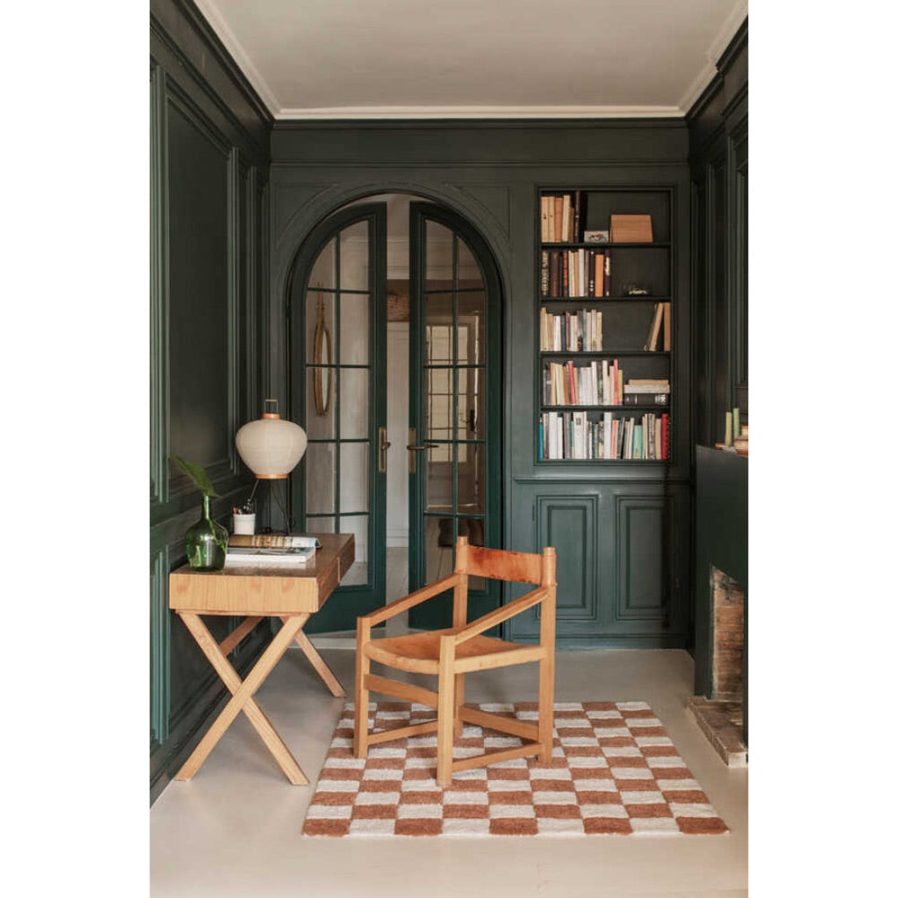 checkerboard rug brown natural