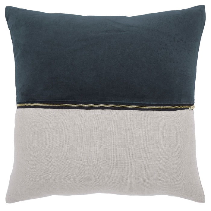 throw pillow linen zipper charcoal velvet 