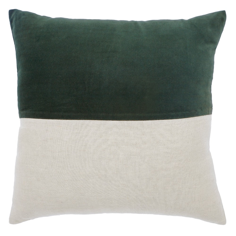 throw pillow linen zipper green velvet 