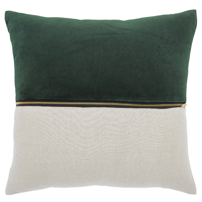 throw pillow linen zipper green velvet 