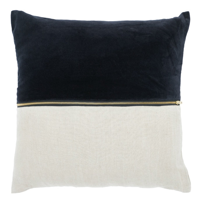 throw pillow linen zipper black velvet 