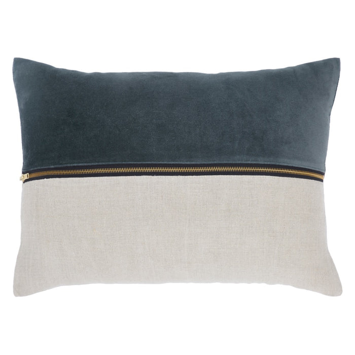 throw lumbar pillow linen zipper charcoal velvet 