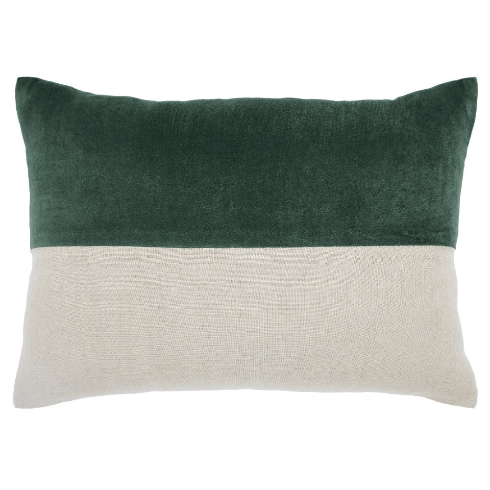 throw lumbar pillow linen zipper green velvet 