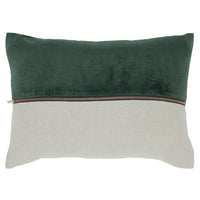 throw lumbar pillow linen zipper green velvet 