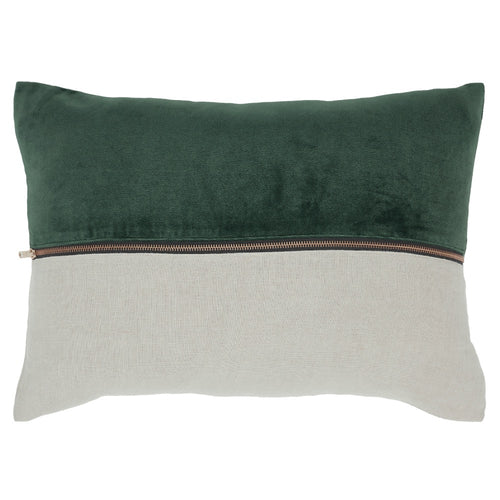 throw lumbar pillow linen zipper green velvet 