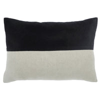 throw lumbar pillow linen zipper black velvet 