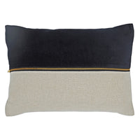 throw lumbar pillow linen zipper black velvet 