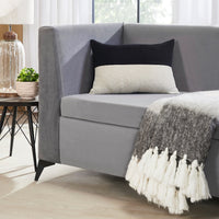 throw lumbar pillow linen zipper black velvet 