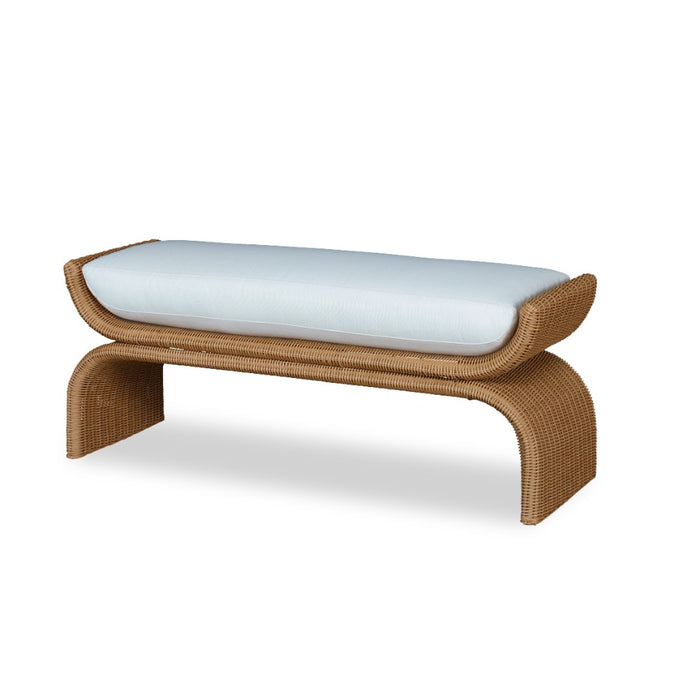 Outdoor Wicker Bench Sophisticated Flat Weave Natural WIcker – BSEID