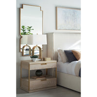 wall mirror large brass framed cinched sides cut-out corners