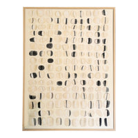 Kalalou's Framed Acrylic Abstract Stones Painting on a dark wall, with plant and sculpture on table—home decor delight.