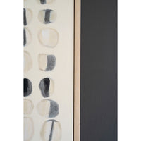 Kalalou's Framed Acrylic Abstract Stones Painting features black and beige circles, ideal for modern home decor.