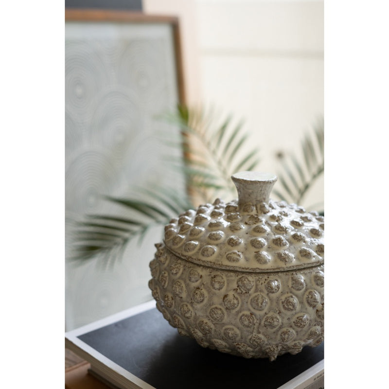 knobby white canisters set of two lids