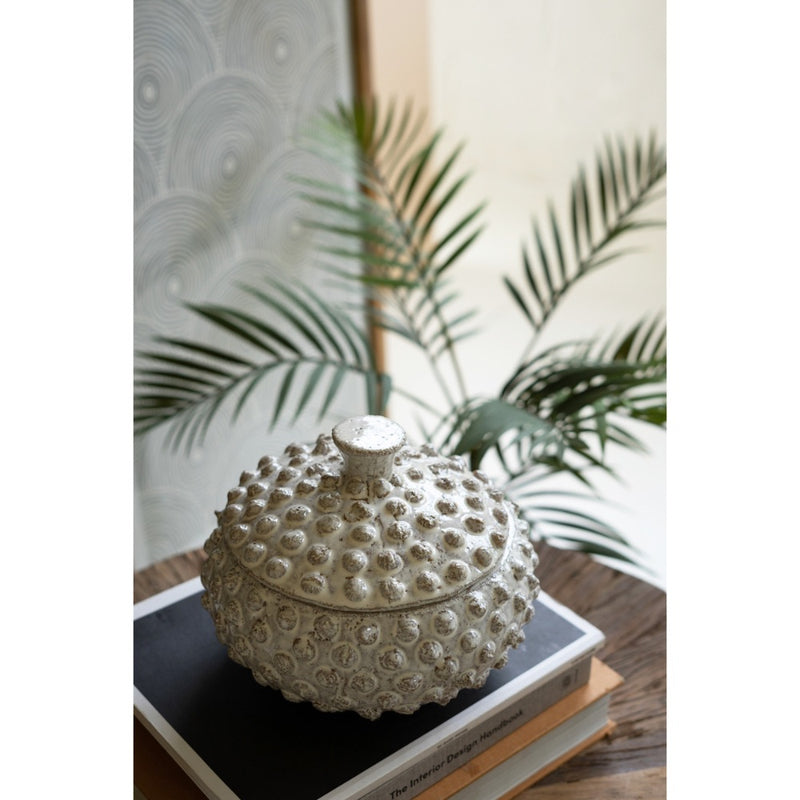 knobby white canisters set of two lids