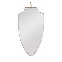 shield mirror large gold trim
