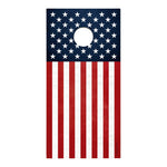 cornhole game set bean bag toss flag white blue red