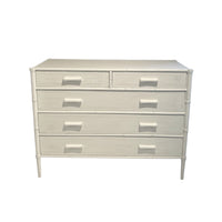 five drawer painted chest hardwood solids tarnished brass hardware