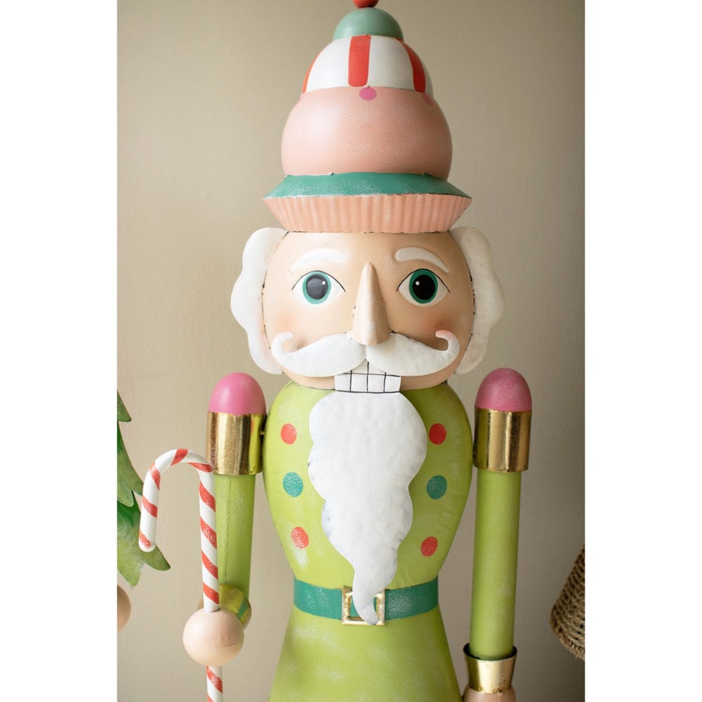 colorful tall metal nutcracker Christmas