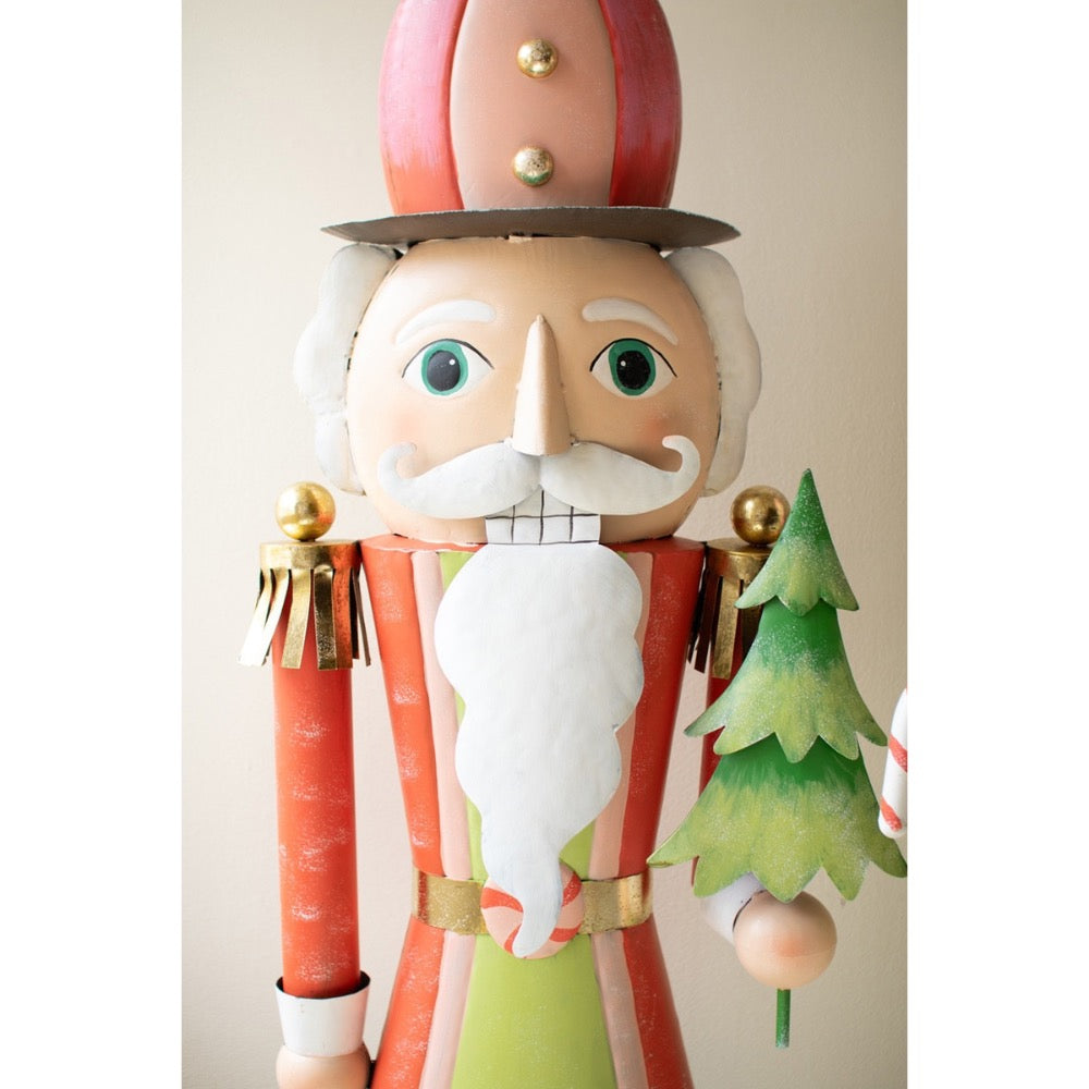 colorful tall metal nutcracker Christmas