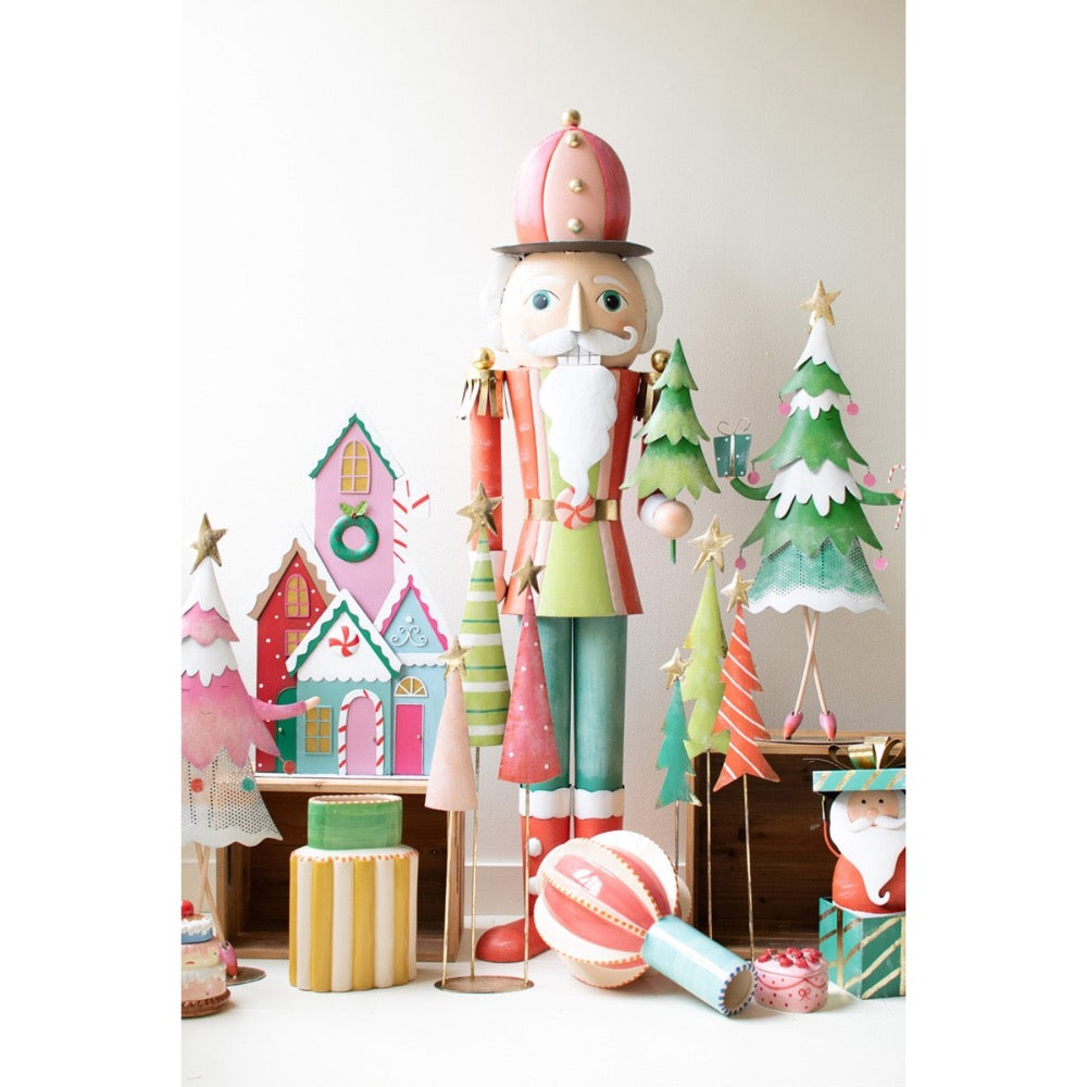 colorful tall metal nutcracker Christmas
