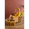 Kalalou Driftwood Baskets with Handles are displayed on a recycled driftwood table against a warm-toned background.