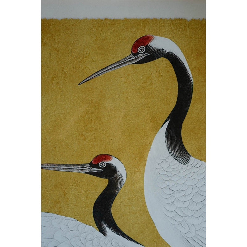 black white red heron prints framed set of two
