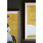 black white red heron prints framed set of two