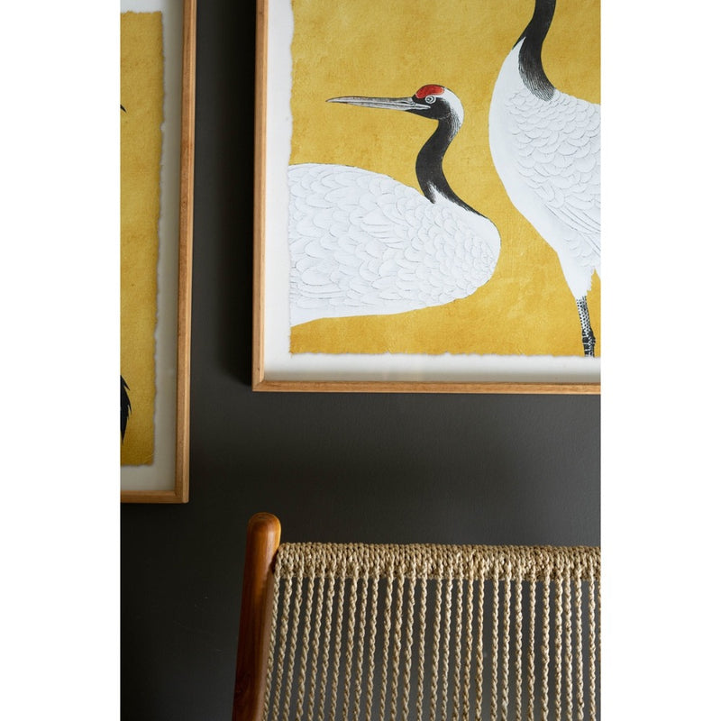 black white red heron prints framed set of two