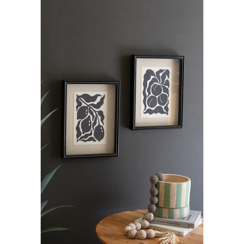 black white fruit prints organic earthy