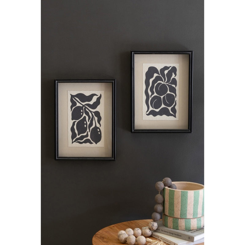 black white fruit prints organic earthy