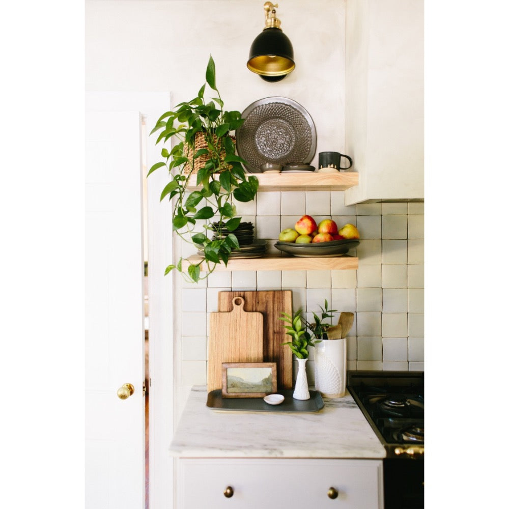 ceramic platter handmade white gray 