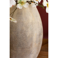 tall cream faux ceramic scalloped vase